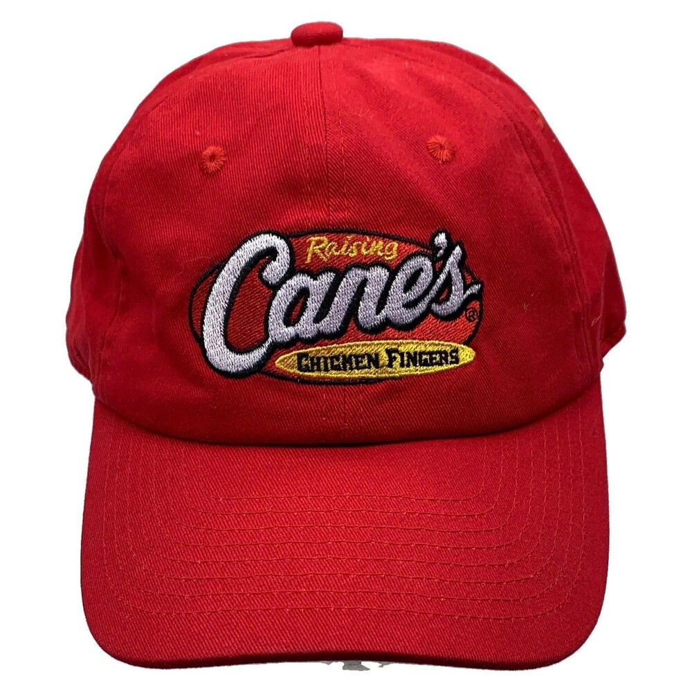 Raising Cane's ONE LOVE Embroidered Red Baseball Cap Hat Adjustable One Size